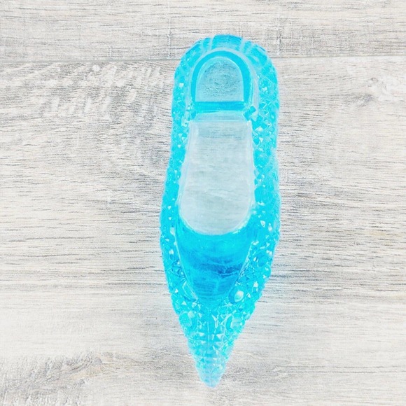 Bryce Brothers Blue Turquoise Cane Glass Slipper Shoe EAPG 1880s Antique - Picture 7 of 8
